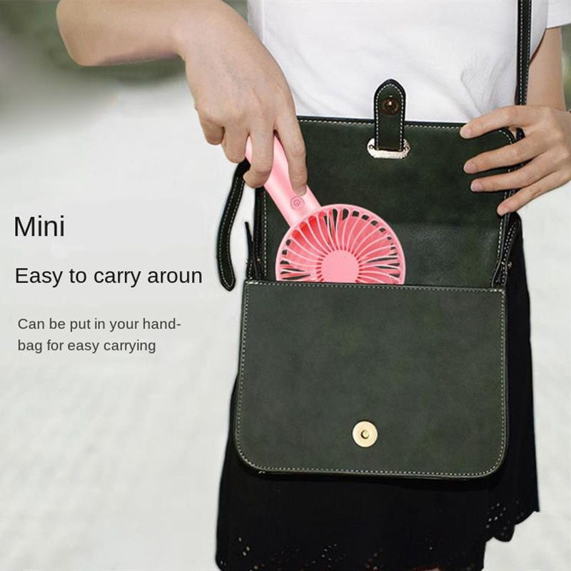 Portable Hand Held Fan Office Desktop Multifunctional Folding Double Headed Small Electric Fan With A Neck Lanyard