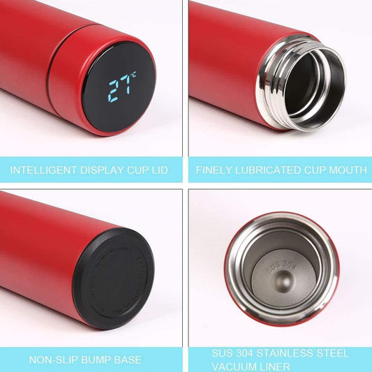 Smart Thermos Water Bottle LED Digital Temperature Water Bottle Display Stainless Steel Coffee Thermal Vaccum Mug Intelligent Insulation Cups Vacuum Flask Temperature Bottles
