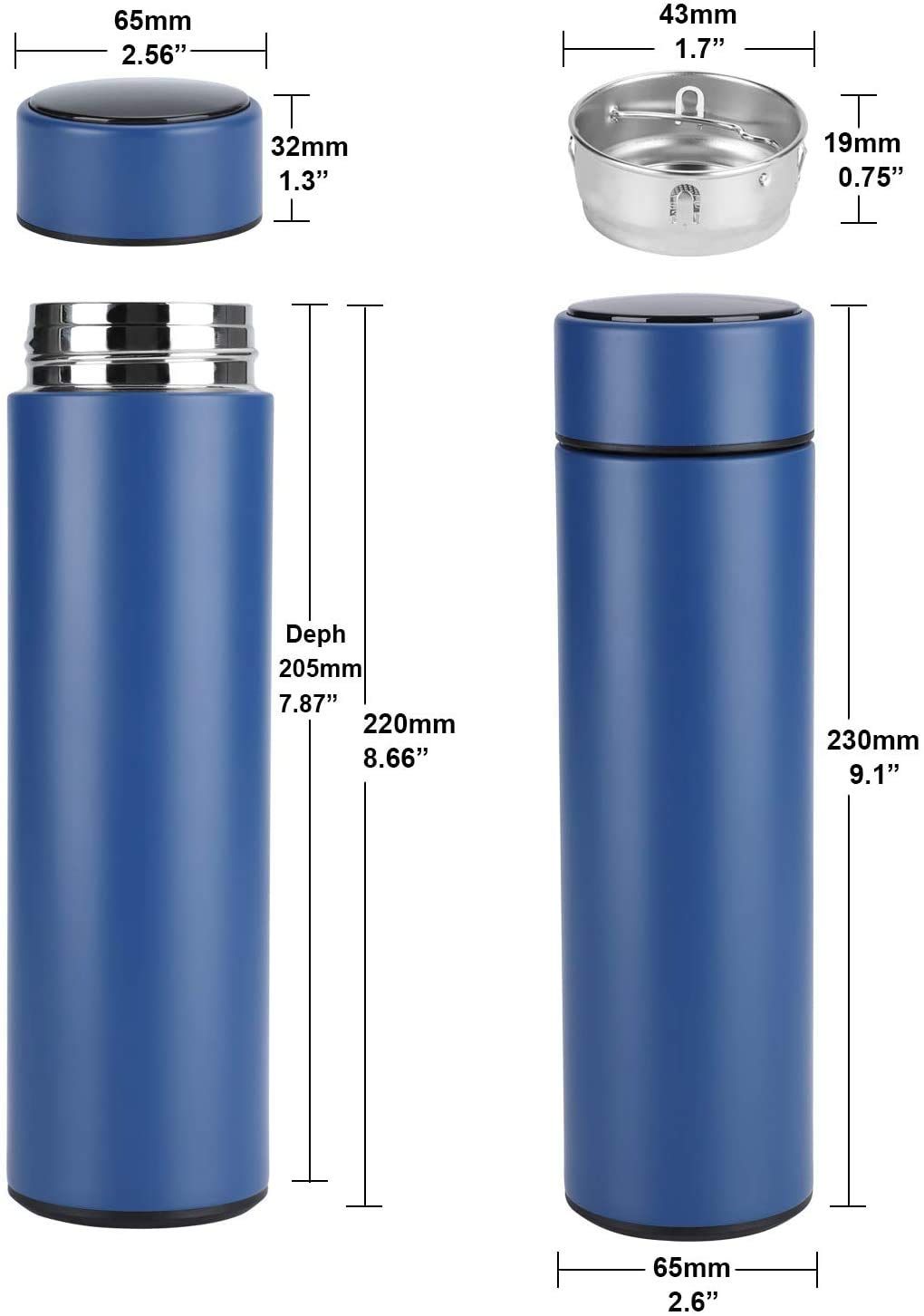 Smart Thermos Water Bottle LED Digital Temperature Water Bottle Display Stainless Steel Coffee Thermal Vaccum Mug Intelligent Insulation Cups Vacuum Flask Temperature Bottles