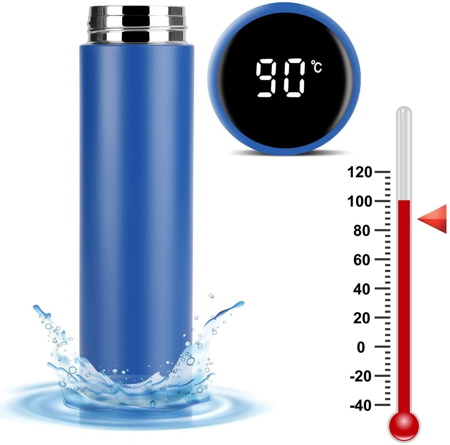 Smart Thermos Water Bottle LED Digital Temperature Water Bottle Display Stainless Steel Coffee Thermal Vaccum Mug Intelligent Insulation Cups Vacuum Flask Temperature Bottles