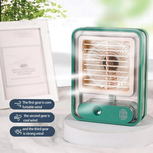 Type C Rechargeable Portable Desktop Air Conditioner With 3 Speed Spray Humidifier Purifier mini Fan